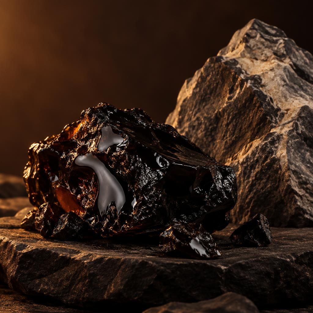 Dark shilajit mineral resin and stone